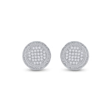 Load image into Gallery viewer, Sterling Silver Round Diamond P2 Micro - Pave Unisex Earring 1/6 Cttw - Splendid Jewellery