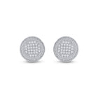 Sterling Silver Round Diamond P2 Micro - Pave Unisex Earring 1/6 Cttw - Splendid Jewellery