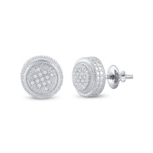 Load image into Gallery viewer, Sterling Silver Round Diamond P1n Micro - Pave Unisex Earring 1/20 Cttw - Splendid Jewellery