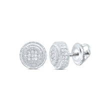Load image into Gallery viewer, Sterling Silver Round Diamond P1n Micro - Pave Unisex Earring 1/20 Cttw - Splendid Jewellery