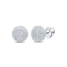 Sterling Silver Round Diamond P1n Micro - Pave Unisex Earring 0.02 Cttw - Splendid Jewellery