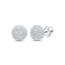 Load image into Gallery viewer, Sterling Silver Round Diamond P1n Micro - Pave Unisex Earring 0.02 Cttw - Splendid Jewellery