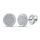 Sterling Silver Round Diamond P3 Micro - Pave Unisex Earring 1/10 Cttw - Splendid Jewellery