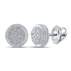 Sterling Silver Round Diamond P3 Micro - Pave Unisex Earring 1/10 Cttw - Splendid Jewellery