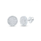 Sterling Silver Round Diamond Sterling Silver 3d Circle Cluster Stud Earrings 1/6 Cttw - Splendid Jewellery