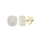 Yellow - tone Sterling Round Diamond Yellow - Tone Sterling Silver Disk Circle Earrings 1/6 Cttw - Splendid Jewellery