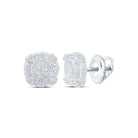 Sterling Silver Round Diamond Sterling Silver Disk Circle Earrings 1/6 Cttw - Splendid Jewellery