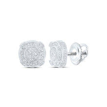 Load image into Gallery viewer, Sterling Silver Round Diamond Sterling Silver Disk Circle Earrings 1/6 Cttw - Splendid Jewellery