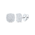 Sterling Silver Round Diamond Sterling Silver Disk Circle Earrings 1/6 Cttw - Splendid Jewellery