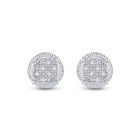 Sterling Silver Round Diamond Sterling Silver Cluster Earrings . 0.03 Cttw - Splendid Jewellery