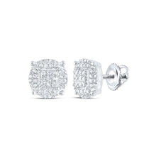 Load image into Gallery viewer, Sterling Silver Diamond Stud Earrings 1/4 Cttw with Elegant Styling - Splendid Jewellery