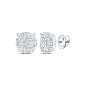 Sterling Silver Diamond Stud Earrings 1/4 Cttw with Elegant Styling - Splendid Jewellery