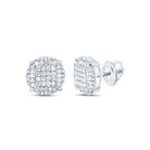 Sterling Silver Round Diamond Fashion Earring 1/2 Cttw - Splendid Jewellery