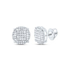 Sterling Silver Round Diamond Fashion Earring 1/2 Cttw - Splendid Jewellery