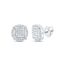 Sterling Silver Round Diamond Fashion Earring 1/2 Cttw - Splendid Jewellery