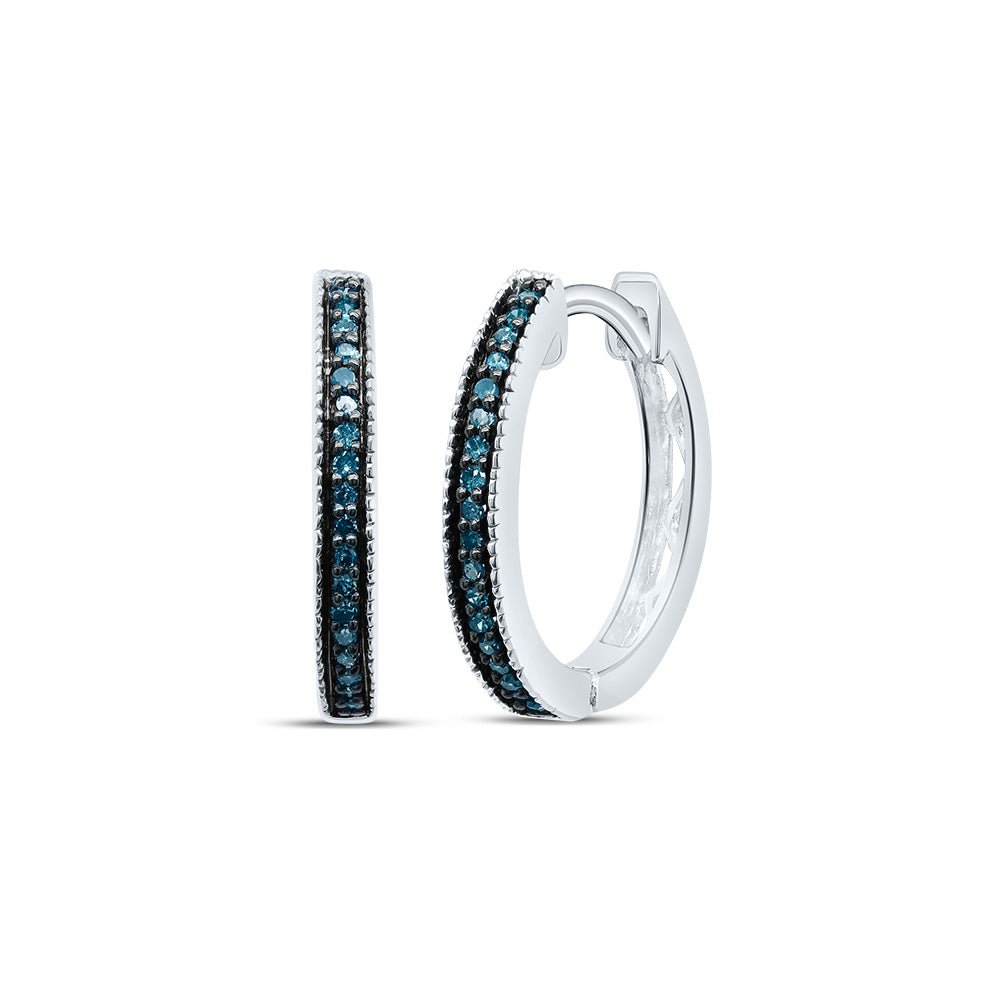 Round Diamond Hoop Earrings 1/10 Cttw - Splendid Jewellery