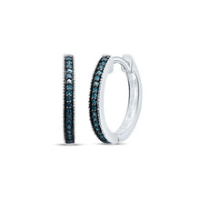Load image into Gallery viewer, Round Diamond Hoop Earrings 1/10 Cttw - Splendid Jewellery