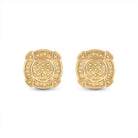Yellow - tone Sterling Round Diamond Sterling Silver Black Color Enhanced Earrings 1/8 Cttw - Splendid Jewellery