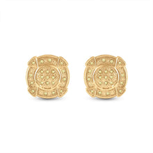 Load image into Gallery viewer, Yellow - tone Sterling Round Diamond Sterling Silver Black Color Enhanced Earrings 1/8 Cttw - Splendid Jewellery