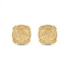 Yellow - tone Sterling Round Diamond Sterling Silver Black Color Enhanced Earrings 1/8 Cttw - Splendid Jewellery