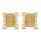 Yellow - tone Sterling Round Diamond Micro - Pave Earrings 0.03 Cttw - Splendid Jewellery