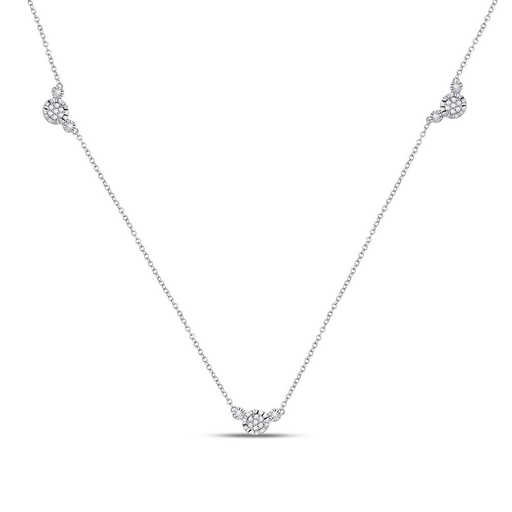 Rose - tone Sterling S Round Diamond Fashion Necklaces 1/5 Cttw - Splendid Jewellery