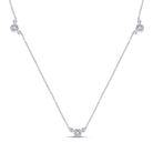 Sterling Silver Round Diamond Womens Necklace 1/8 Cttw - Splendid Jewellery