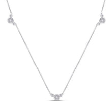 Load image into Gallery viewer, Sterling Silver Round Diamond Womens Necklace 1/8 Cttw - Splendid Jewellery