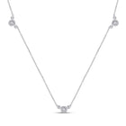 Sterling Silver Round Diamond Womens Necklace 1/8 Cttw - Splendid Jewellery