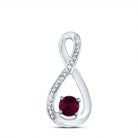 Sterling Silver Round Lab - Created Ruby Fashion Pendant 0.01 Cttw - Splendid Jewellery