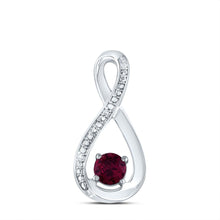 Load image into Gallery viewer, Sterling Silver Round Lab - Created Ruby Fashion Pendant 0.01 Cttw - Splendid Jewellery