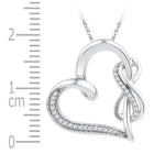 Sterling Silver Round Diamond Sterling Silver Womens Linked Infinity Heart Pendant 1/8 Cttw - Splendid Jewellery