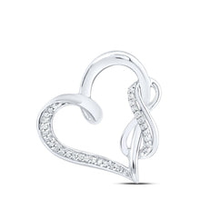 Load image into Gallery viewer, Sterling Silver Round Diamond Sterling Silver Womens Linked Infinity Heart Pendant 1/8 Cttw - Splendid Jewellery