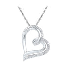 Sterling Silver Round Diamond Heart Pendant 0.03 Cttw - Splendid Jewellery