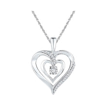 Load image into Gallery viewer, Sterling Silver Round Diamond Sterling Silver Womens Pendant 1/10 Cttw - Splendid Jewellery