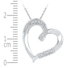 Sterling Silver Round Diamond Sterling Silver Womens Heart Pendant . 0.03 Cttw - Splendid Jewellery