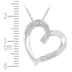 Sterling Silver Round Diamond Sterling Silver Womens Heart Pendant . 0.03 Cttw - Splendid Jewellery