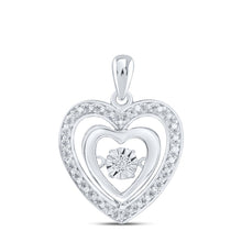 Load image into Gallery viewer, Sterling Silver Round Diamond Heart Pendant 1/10 Cttw - Splendid Jewellery