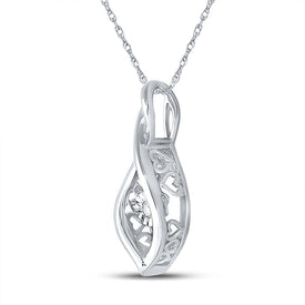 Sterling Silver Round Diamond Sterling Silver Womens Infinity Twinkle Moving Pendant . 0.03 Cttw - Splendid Jewellery