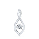 Sterling Silver Round Diamond Sterling Silver Womens Infinity Twinkle Moving Pendant . 0.03 Cttw - Splendid Jewellery