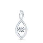 Sterling Silver Round Diamond Sterling Silver Womens Infinity Twinkle Moving Pendant . 0.03 Cttw - Splendid Jewellery