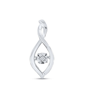 Sterling Silver Round Diamond Sterling Silver Womens Infinity Twinkle Moving Pendant . 0.03 Cttw - Splendid Jewellery