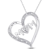 Load image into Gallery viewer, Sterling Silver Round Diamond Heart Pendant 1/20 Cttw - Splendid Jewellery