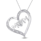 Sterling Silver Round Diamond Heart Pendant 1/20 Cttw - Splendid Jewellery