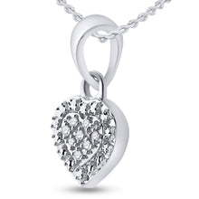 Load image into Gallery viewer, Sterling Silver Round Diamond Sterling Silver Womens Small Heart Pendant . 0.03 Cttw - Splendid Jewellery
