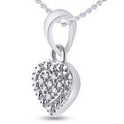 Sterling Silver Round Diamond Sterling Silver Womens Small Heart Pendant . 0.03 Cttw - Splendid Jewellery