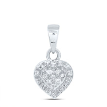 Load image into Gallery viewer, Sterling Silver Round Diamond Sterling Silver Womens Small Heart Pendant . 0.03 Cttw - Splendid Jewellery