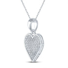 Sterling Silver Round Diamond Heart Pendant 1/4 Cttw - Splendid Jewellery