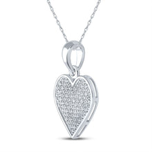Load image into Gallery viewer, Sterling Silver Round Diamond Heart Pendant 1/4 Cttw - Splendid Jewellery