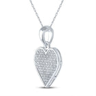 Sterling Silver Round Diamond Heart Pendant 1/4 Cttw - Splendid Jewellery